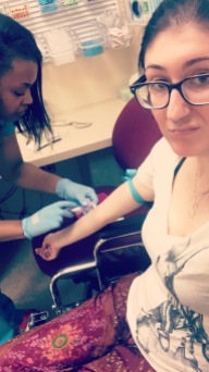 Blood drawn in preparation for the switch to Tysabri, Lemtrada, or Ocrevus.
